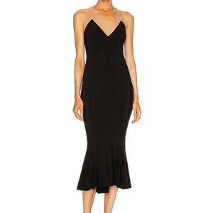 Norma Kamali Racer fishtail midi dress